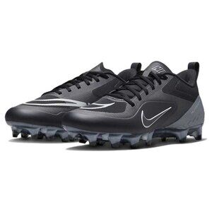 Nike React Alpha Huarache 8 Pro Lacrosse Molded Cleats Black Silver CW4439-011